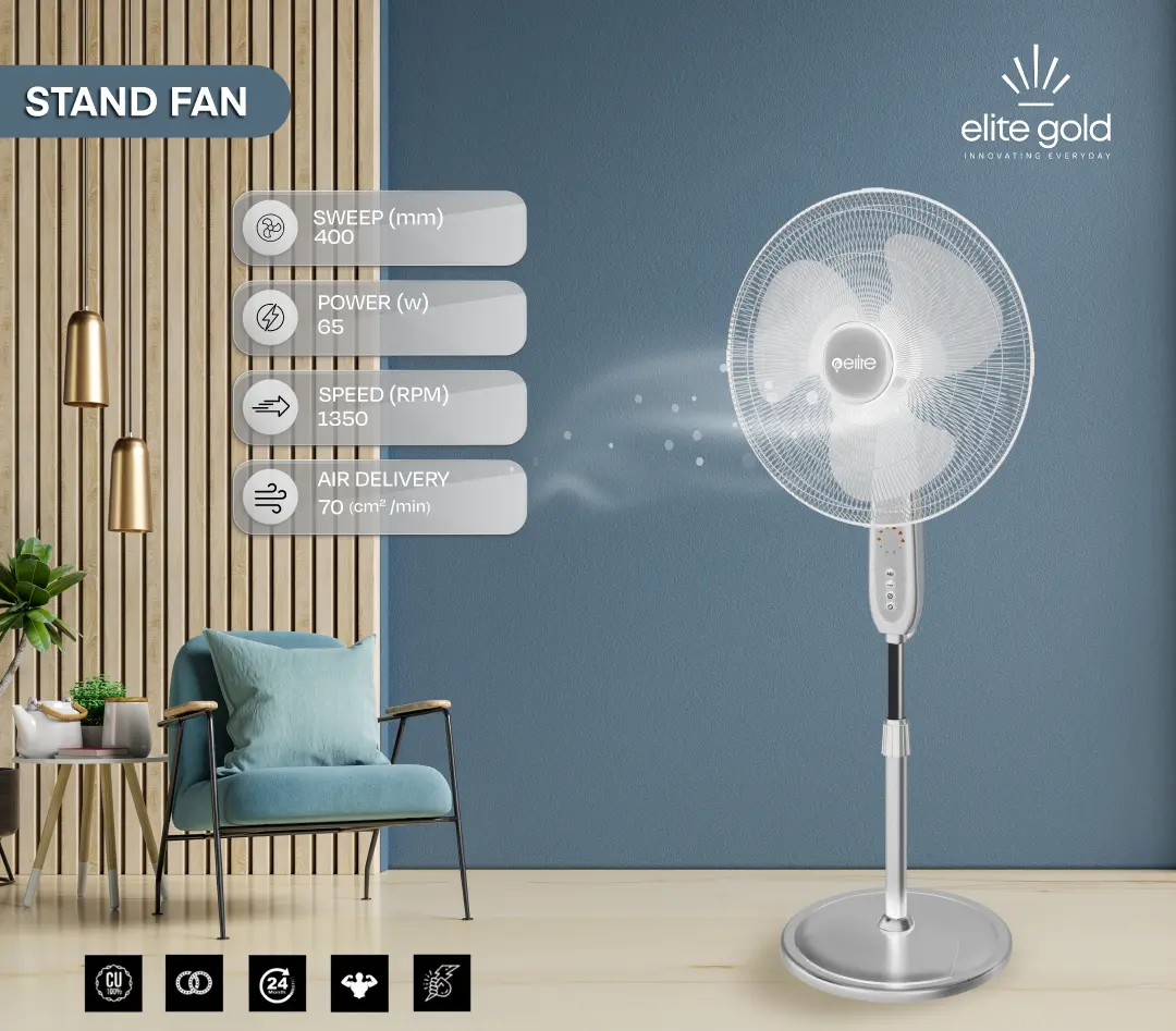 Elite 5-Blade Stand Fan